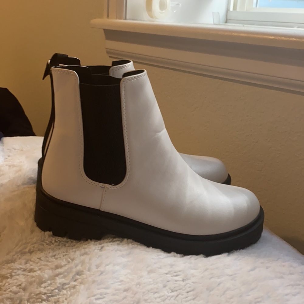 White Chelsea Ankle Boots
